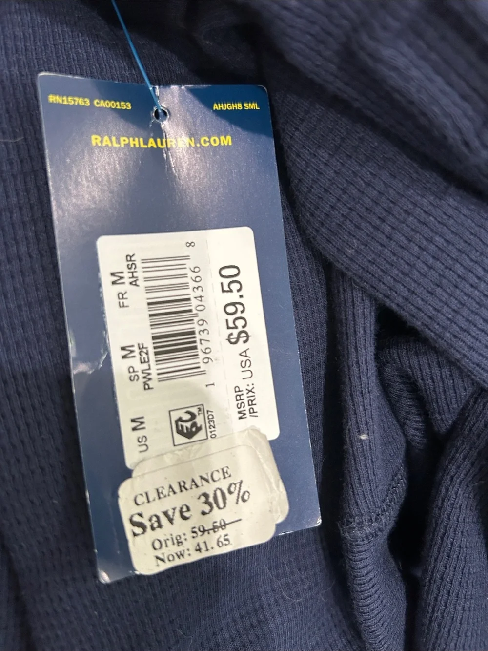 Polo Ralph Lauren thermal top. Size medium.  NWT